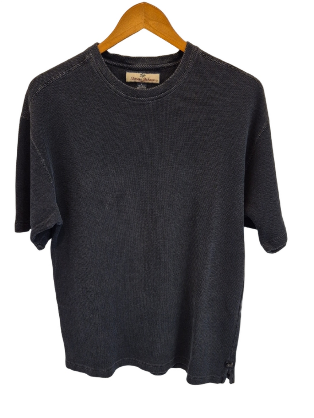 Tommy Bahama Silk Blend Short Sleeve Crewneck Tee in Washed Grey
